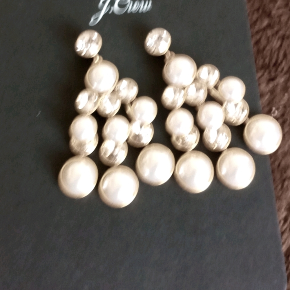 J Crew pearl rhinestone earrings